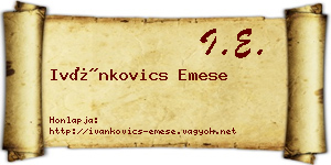 Ivánkovics Emese névjegykártya